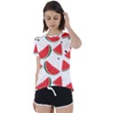 Watermelon Seamless Pattern Short Sleeve Foldover Tee View1