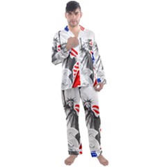 New York City Holiday United States Usa Men s Long Sleeve Satin Pajamas Set by Jancukart
