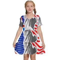 New York City Holiday United States Usa Kids  Short Sleeve Tiered Mini Dress by Jancukart