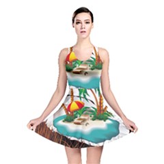 Coconut And Holiday Beach Food Reversible Skater Dress by Jancukart