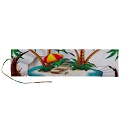 Coconut And Holiday Beach Food Roll Up Canvas Pencil Holder (l) by Jancukart