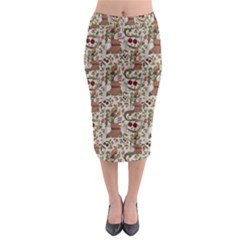 Architecture Ornaments Midi Pencil Skirt by Gohar