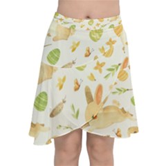 Cute Rabbits - Easter Spirit  Chiffon Wrap Front Skirt by ConteMonfrey