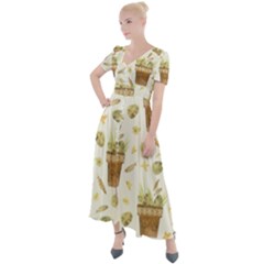 Plant Pot Easter Button Up Short Sleeve Maxi Dress by ConteMonfrey