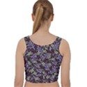 Abstract Collage Random Pattern Velvet Racer Back Crop Top View2
