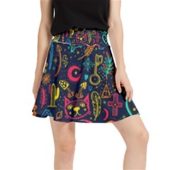 Sketch Graphic Illustration Waistband Skirt by Vaneshart