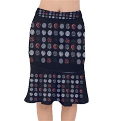 Black And Multicolored Polka Dot Wallpaper Artwork Digital Art Short Mermaid Skirt by danenraven