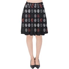 Black And Multicolored Polka Dot Wallpaper Artwork Digital Art Velvet High Waist Skirt by danenraven