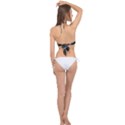 Black And White Floral Textile Digital Art Abstract Pattern Cross Front Halter Bikini Top View2