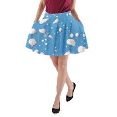 Ice Cream Bubbles Texture A-line Pocket Skirt by dflcprintsclothing