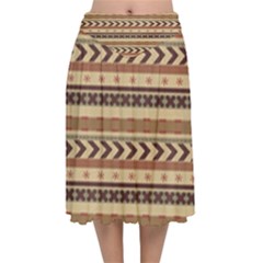 Christmas Textur 04 Velvet Flared Midi Skirt by artworkshop