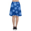 Snowflakes And Star Patterns Blue Snow Chiffon Wrap Front Skirt View2