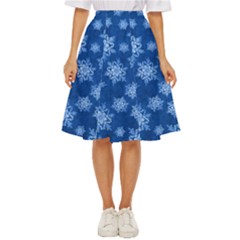 Snowflakes And Star Patterns Blue Snow Classic Short Skirt by artworkshop