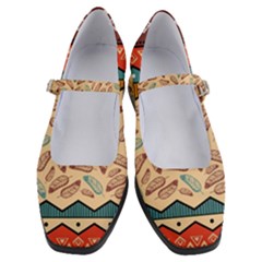 Ethnic Tribal Pattern Background Women s Mary Jane Shoes by Vaneshart