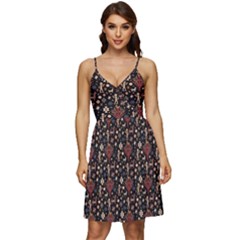 Carpet Symbols V-neck Pocket Summer Dress  by Gohar