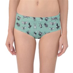 Insects Pattern Mid-waist Bikini Bottoms by Valentinaart
