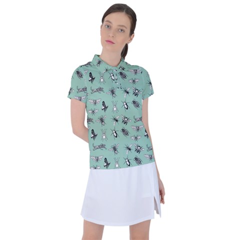 Insects Pattern Women s Polo Tee by Valentinaart
