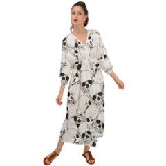 Skull Pattern Grecian Style  Maxi Dress by Valentinaart