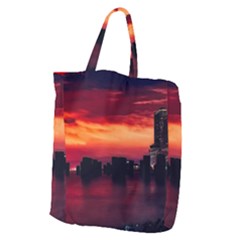 New York City Urban Skyline Harbor Bay Reflections Giant Grocery Tote by danenraven