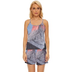 Matterhorn Mountain High Mountains Landscape Satin Pajama Short Set by danenraven