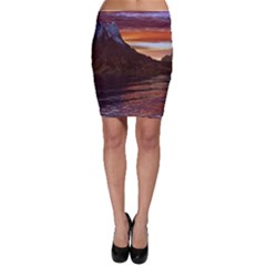 Sunset Island Tropical Sea Ocean Water Travel Bodycon Skirt by danenraven