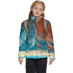 Sea Ocean Coastline Coast Sky Clouds Beach Sand Kids  Puffer Bubble Jacket Coat by danenraven