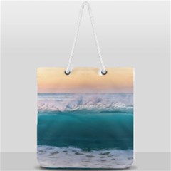 Beach Sea Waves Water Ocean Landscape Nature Full Print Rope Handle Tote (large) by danenraven