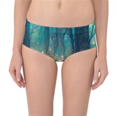 Magical Forest Forest Painting Fantasy Mid-waist Bikini Bottoms by danenraven