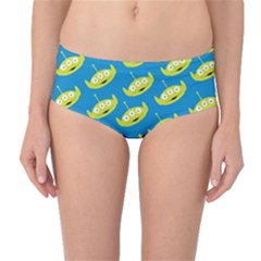 Pattern Aliens Mid-waist Bikini Bottoms by artworkshop