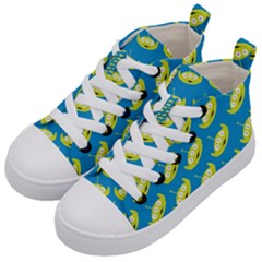 Pattern Aliens Kids  Mid-top Canvas Sneakers by artworkshop