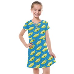 Pattern Aliens Kids  Cross Web Dress by artworkshop