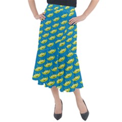Pattern Aliens Midi Mermaid Skirt by artworkshop