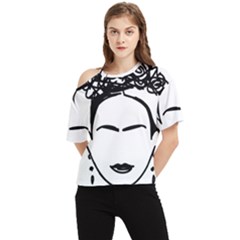 Frida Kahlo  One Shoulder Cut Out Tee by Sobalvarro