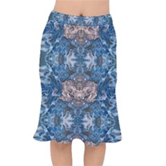 Turquoise Symmetry Short Mermaid Skirt by kaleidomarblingart