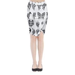 Tattoo Pattern Coin Purse Midi Wrap Pencil Skirt by artworkshop