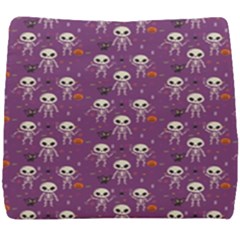 Background Halloween Pattern Pumpkin Skeleton Bat Seat Cushion by Ravend
