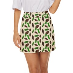 Background Ornamental Spruce Sample Mini Front Wrap Skirt by Ravend