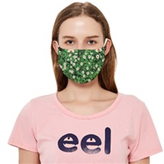 Daisies Clovers Lawn Digital Drawing Background Cloth Face Mask (adult) by Ravend
