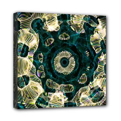 Fractal Glowing Kaleidoscope Wallpaper Art Design Mini Canvas 8  X 8  (stretched) by Ravend