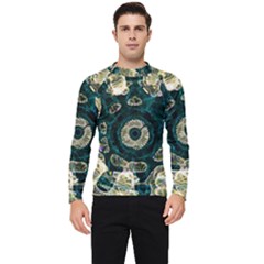 Fractal Glowing Kaleidoscope Wallpaper Art Design Men s Long Sleeve Rash Guard by Ravend