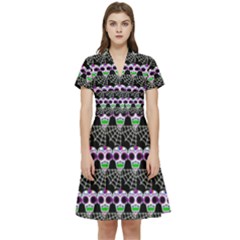 Skullspider Short Sleeve Waist Detail Dress by Sparkle