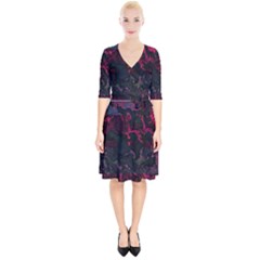 Granite Glitch Wrap Up Cocktail Dress by MRNStudios