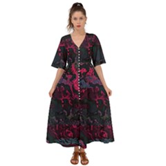 Granite Glitch Kimono Sleeve Boho Dress by MRNStudios