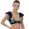 Flame Deep Sea Underwater Creature Wild Plunge Frill Sleeve Bikini Top View1