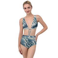Mountains Alps Nature Clouds Sky Fresh Air Tied Up Two Piece Swimsuit by Pakemis