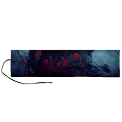 Haunted House Halloween Cemetery Moonlight Roll Up Canvas Pencil Holder (l) by Pakemis