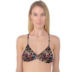 Background Embroidery Pattern Stitches Abstract Reversible Tri Bikini Top by Pakemis