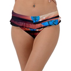 Surreal Fantasy Abstract Art Creativity Horizon Frill Bikini Bottom by Pakemis