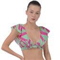 Pattern Ornament Gothic Style Elegant Font Tattoos Plunge Frill Sleeve Bikini Top View1