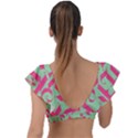 Pattern Ornament Gothic Style Elegant Font Tattoos Plunge Frill Sleeve Bikini Top View2